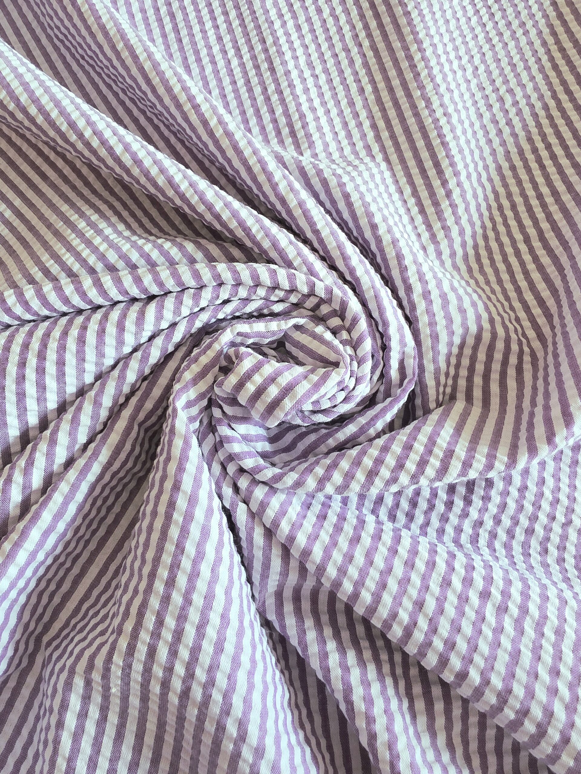 Seersucker Stripe ~ Deadstock Ex-Designer ~ Lilac